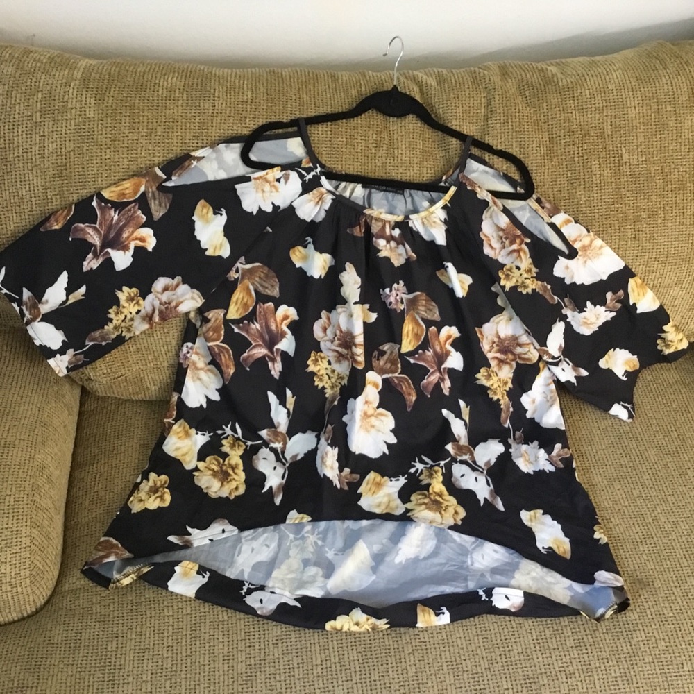 ZANZEA Cold Shoulder Spring Floral Top